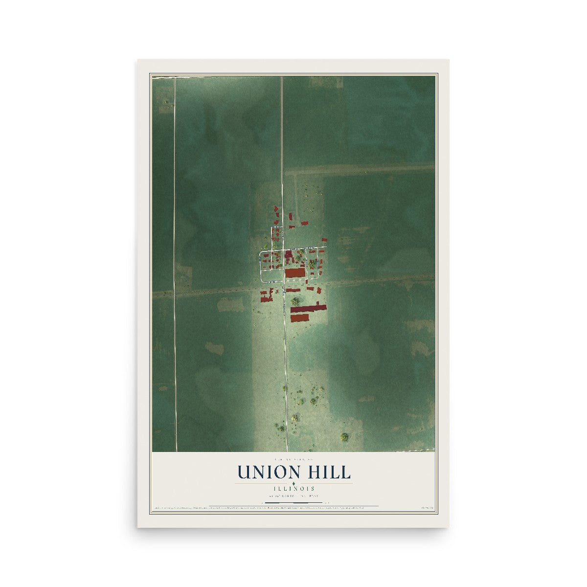 Map of Union Hill, Illinois, 12 x 18 inch unframed archival matte print