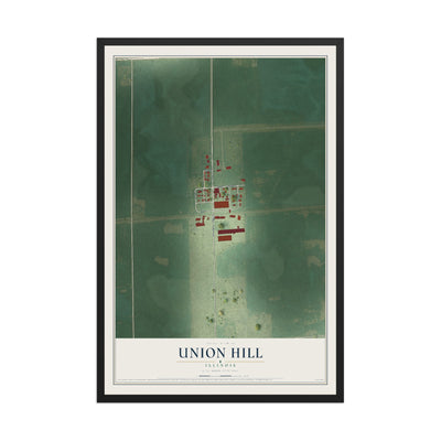 Map of Union Hill, Illinois, 12 x 18 inch print in a black wood frame