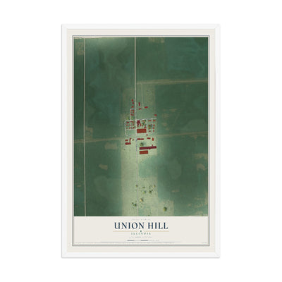 Map of Union Hill, Illinois, 12 x 18 inch print in a white wood frame