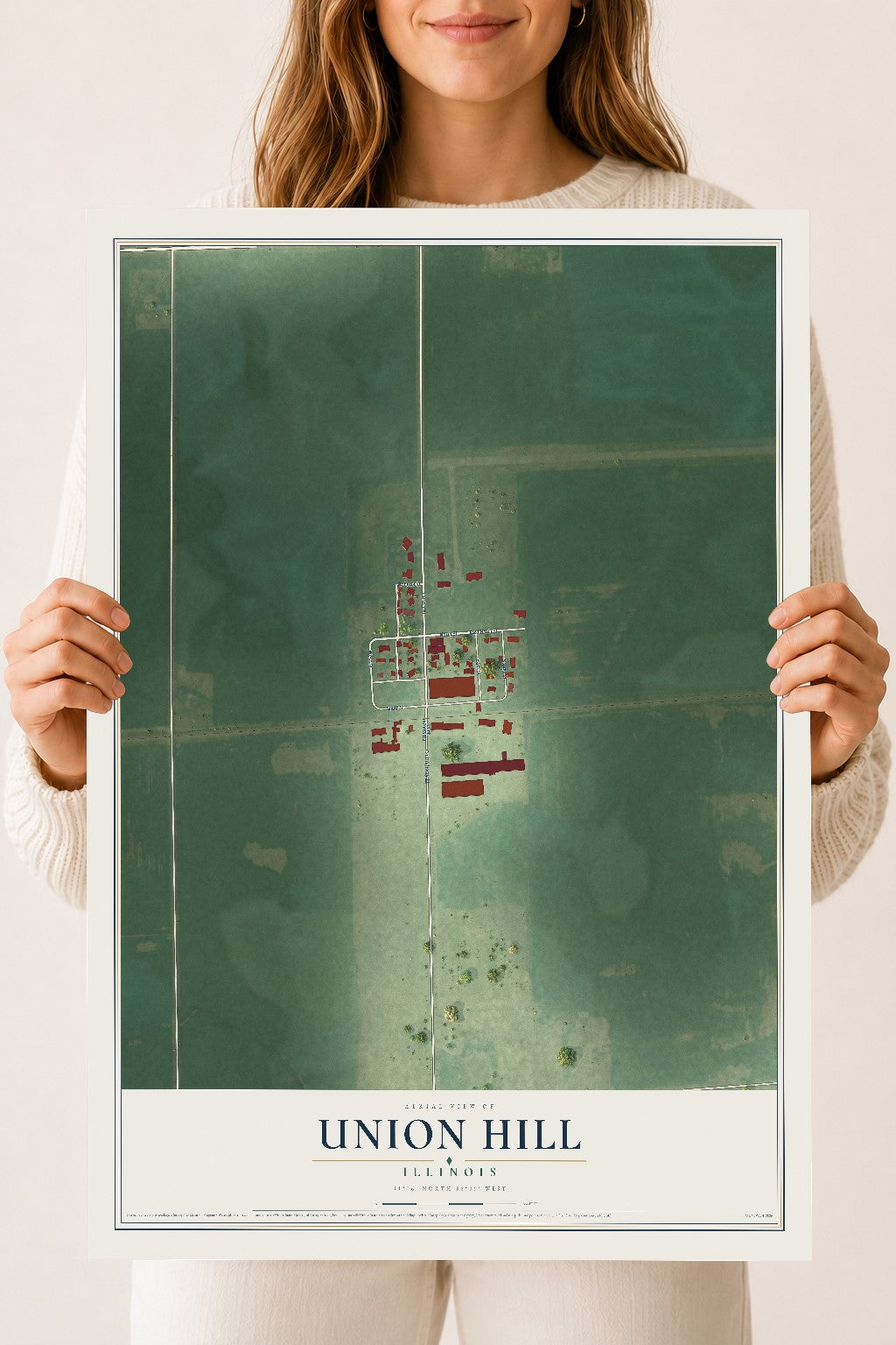Map of Union Hill, Illinois, 18 x 24 inch unframed archival matte print