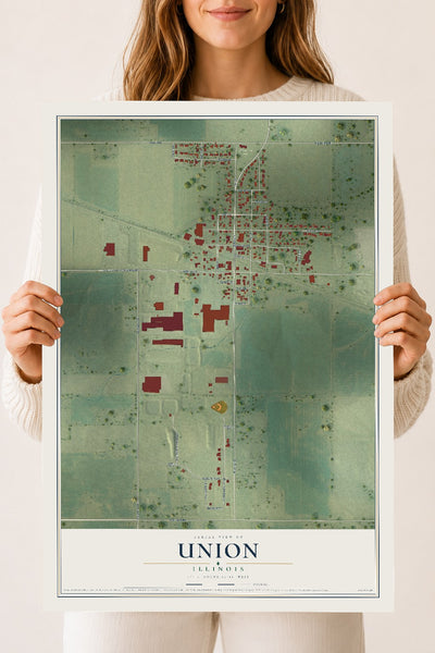 Map of Union, Illinois, 18 x 24 inch unframed archival matte print