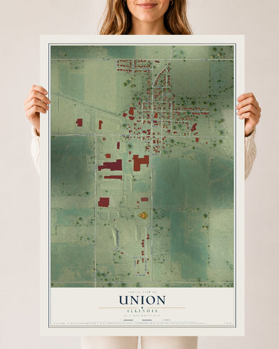 Map of Union, Illinois, 24 x 36 inch unframed archival matte print