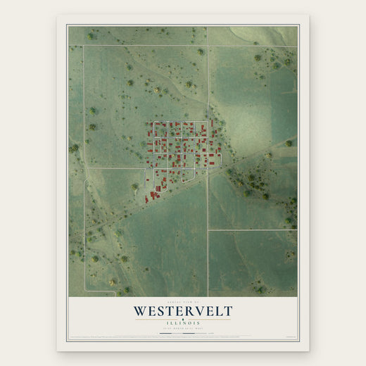 Westervelt, Illinois map print, the full design