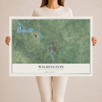 Map of Wilmington, Will County, Illinois, 24 x 36 inch unframed archival matte print