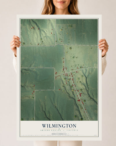 Map of Wilmington, Greene County, Illinois, 24 x 36 inch unframed archival matte print
