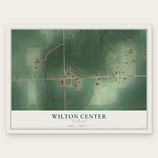 Wilton Center, Illinois map print, the full design