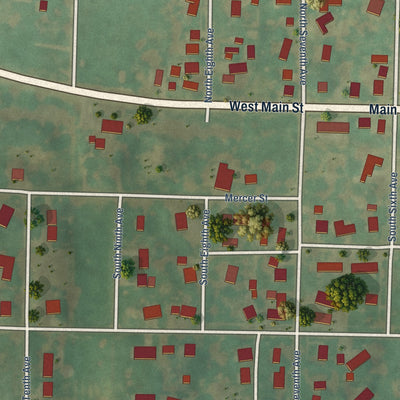 Second close-up of the map of Windsor, Mercer County, Illinois print showing more streets and buildings