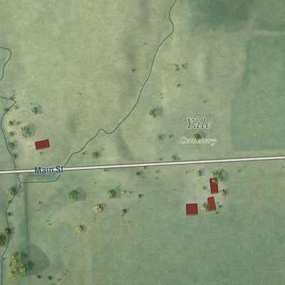 Second close-up of the map of Yale, Illinois print showing more streets and buildings