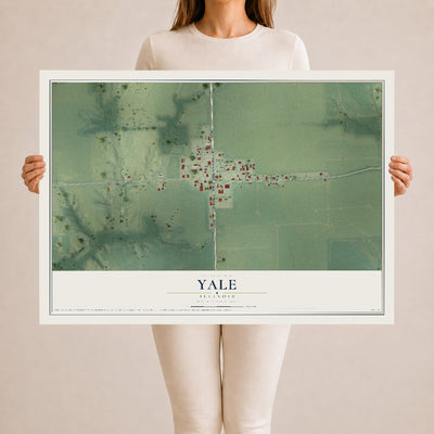 Map of Yale, Illinois, 24 x 36 inch unframed archival matte print