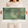 Map of Yates City, Illinois, 12 x 18 inch unframed archival matte print