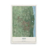 Map of Zion, Illinois, 12 x 18 inch unframed archival matte print