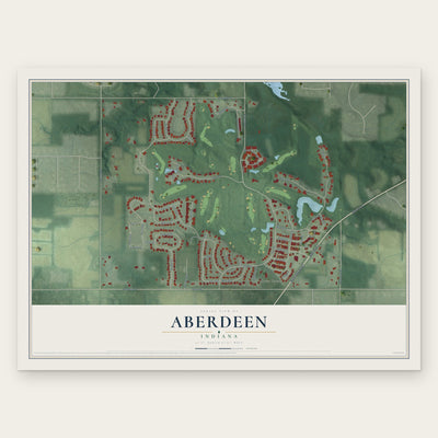 Aberdeen, Indiana map print, the full design