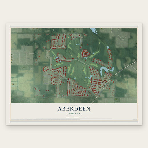 Aberdeen, Indiana map print, the full design