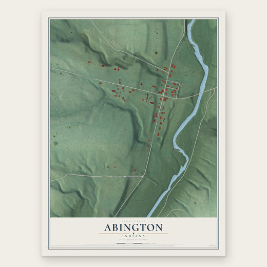 Abington, Indiana map print, the full design