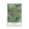 Map of Advance, Indiana, 12 x 18 inch unframed archival matte print