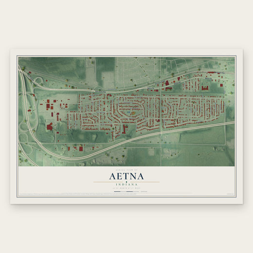 Aetna, Indiana map print, the full design