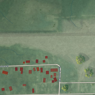 Second close-up of the map of Altona, Indiana print showing more streets and buildings