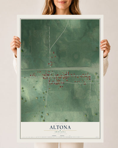 Map of Altona, Indiana, 24 x 36 inch unframed archival matte print