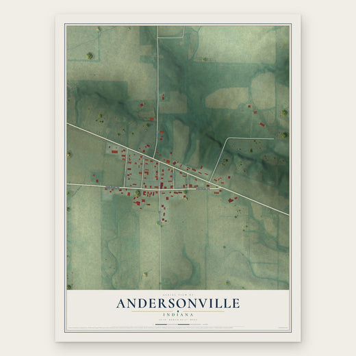 Andersonville, Indiana map print, the full design