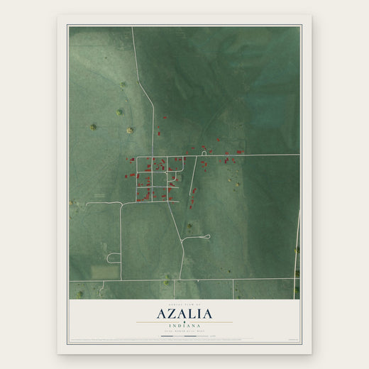 Azalia, Indiana map print, the full design