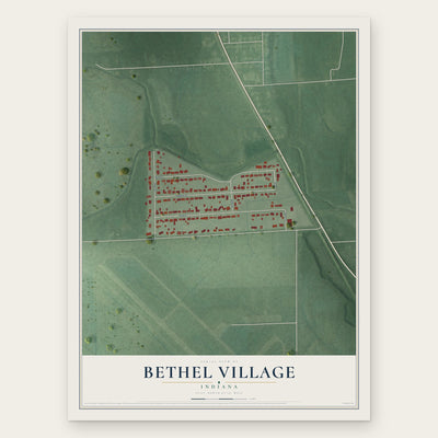 Bethel Village, Indiana map print, the full design