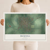 Map of Bicknell, Indiana, 12 x 18 inch unframed archival matte print