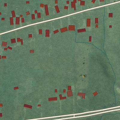 Close-up of the map of Billtown, Indiana print showing street and building detail