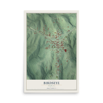 Map of Birdseye, Indiana, 12 x 18 inch unframed archival matte print