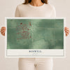 Map of Boswell, Indiana, 12 x 18 inch unframed archival matte print