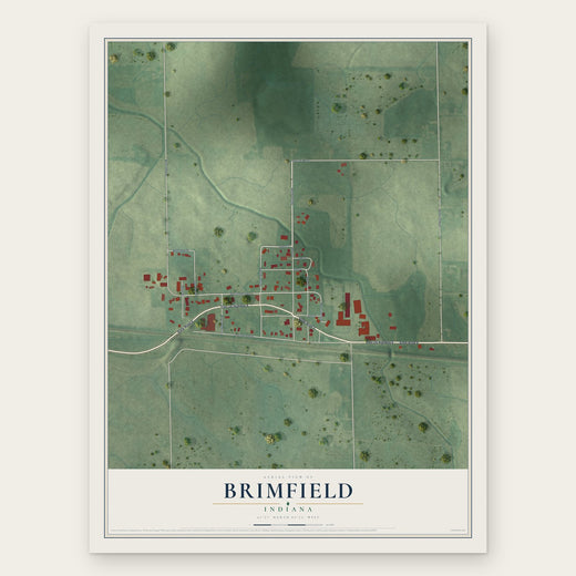 Brimfield, Indiana map print, the full design