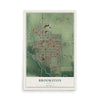 Map of Brookston, Indiana, 12 x 18 inch unframed archival matte print