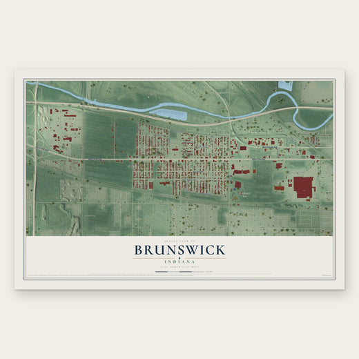 Brunswick, Indiana map print, the full design