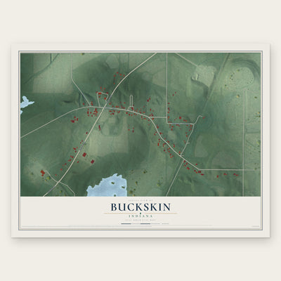 Buckskin, Indiana map print, the full design