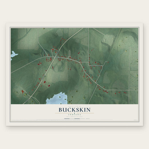 Buckskin, Indiana map print, the full design