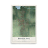 Map of Bunker Hill, Indiana, 12 x 18 inch unframed archival matte print