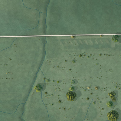 Second close-up of the map of Burket, Indiana print showing more streets and buildings