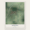 Burrows, Indiana map print, the full design