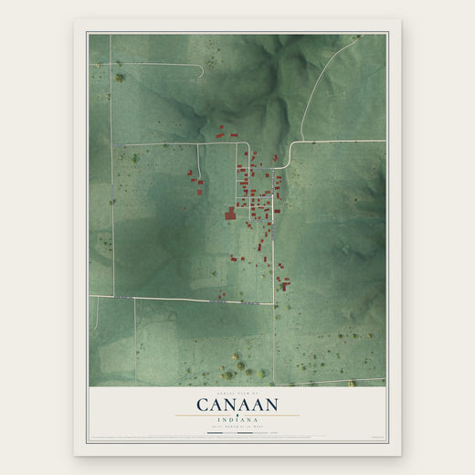 Canaan, Indiana map print, the full design