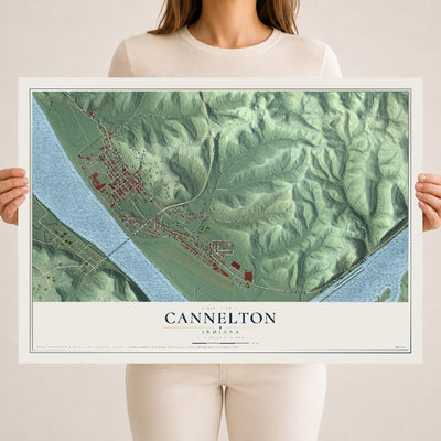 Map of Cannelton, Indiana, 18 x 24 inch unframed archival matte print