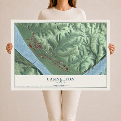 Map of Cannelton, Indiana, 24 x 36 inch unframed archival matte print