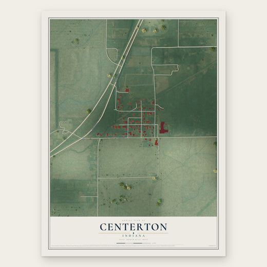 Centerton, Indiana map print, the full design