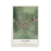Map of Chalmers, Indiana, 12 x 18 inch unframed archival matte print