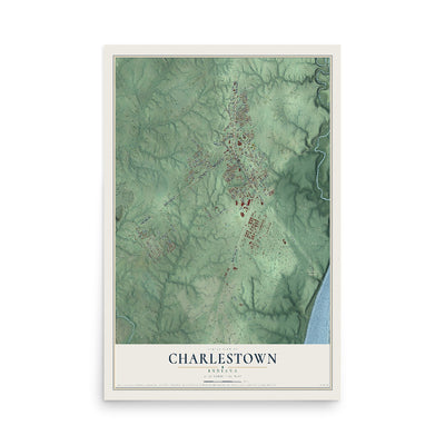 Map of Charlestown, Indiana, 12 x 18 inch unframed archival matte print