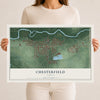Map of Chesterfield, Indiana, 12 x 18 inch unframed archival matte print
