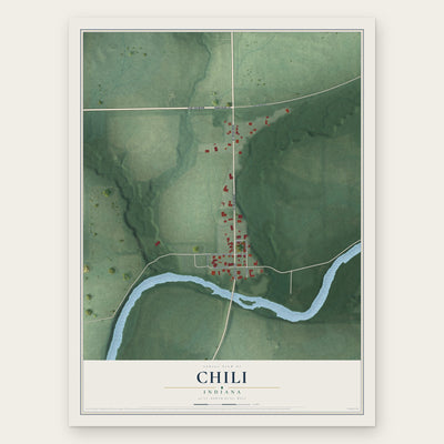 Chili, Indiana map print, the full design