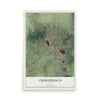 Map of Churubusco, Indiana, 12 x 18 inch unframed archival matte print