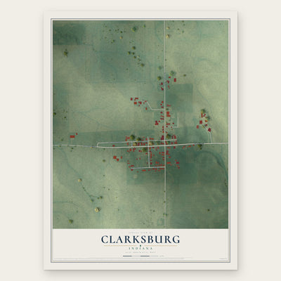 Clarksburg, Indiana map print, the full design