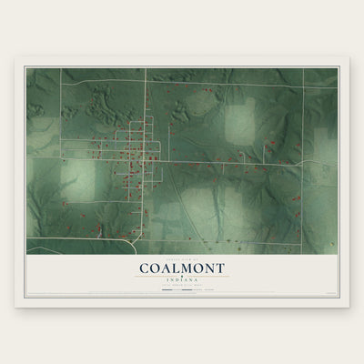 Coalmont, Indiana map print, the full design