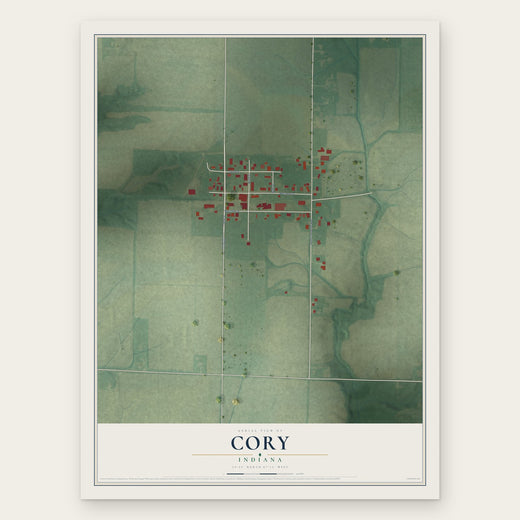 Cory, Indiana map print, the full design