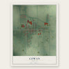 Cowan, Indiana map print, the full design